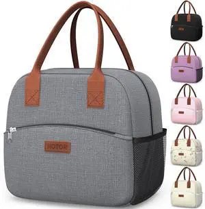 Lunch Bag Women Men Insulated Lunch Box Grey 10L Lunch Bag Women Men Insulated Lunch Box Grey 10L