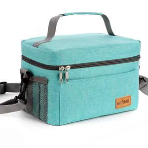 Lunch Bag for Men/Women, Insulated Reusable Lunch Box Leakproof Cooler Tote Bag Freezable with Adjustable Shoulder Strap for Office Work Picnic Beach(Cyan) Lunch Bag for Men/Women, Insulated Reusable Lunch Box Leakproof Cooler Tote Bag Freezable with Adjustable Shoulder Strap for Office Work Picnic Beach(Cyan)