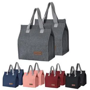 2pcs Grey Lunch Bag Insulated, Lunch Box Bag, Reusable Lunch Tote Bag 2pcs Grey Lunch Bag Insulated, Lunch Box Bag, Reusable Lunch Tote Bag