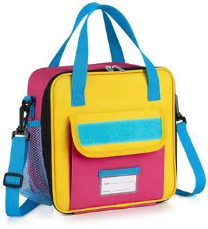 Lunch Box Kids, Large Insulated Lunch Bag for Girls, Pink Blue Lunch Box Kids, Large Insulated Lunch Bag for Girls, Pink Blue
