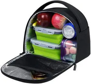 Insulated Lunch Bags Lunch Box Cooler Bags Black Lunch Tote Bag for Bento Box, for Kids Adult Insulated Lunch Bags Lunch Box Cooler Bags Black Lunch Tote Bag for Bento Box, for Kids Adult