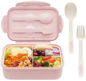 Bento Boxes for Adults - 1100 ML Bento Lunch Box For Kids Childrens With Spoon & Fork - Durable for On-the-Go Meal, BPA-Free and Food-Safe Materials Bento Boxes for Adults - 1100 ML Bento Lunch Box For Kids Childrens With Spoon & Fork - Durable for On-the-Go Meal, BPA-Free and Food-Safe Materials