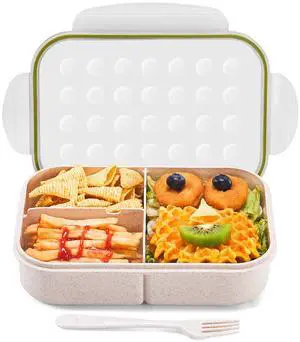 Bento Lunch Box for Kids, 1150ml, 3 Compartments, White Bento Lunch Box for Kids, 1150ml, 3 Compartments, White