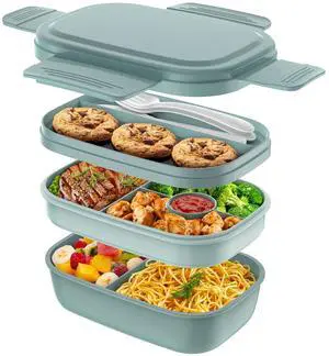 Adult Lunch Box,3 Stackable Bento Lunch Containers for Adults, Modern Minimalist Design Bento Box with Utensil Set, Leak-Proof Lunchbox for Dining Out, Work, Picnic Adult Lunch Box,3 Stackable Bento Lunch Containers for Adults, Modern Minimalist Design Bento Box with Utensil Set, Leak-Proof Lunchbox for Dining Out, Work, Picnic