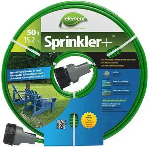 Element Sprinkler+, Sprinkler and Soaker Hose Combo, 50' Length, Green Element Sprinkler+, Sprinkler and Soaker Hose Combo, 50' Length, Green