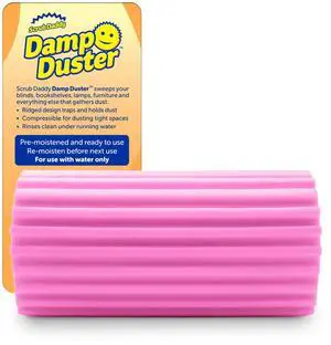 Damp Duster, Multipurpose Dusters for Cleaning - Wooden & Venetian Blind Cleaner Tool, Ridged Wet Dust Sponge for Skirting Board, Radiator, Blinds & Mirrors, Home Cleaning Products, Pink Damp Duster, Multipurpose Dusters for Cleaning - Wooden & Venetian Blind Cleaner Tool, Ridged Wet Dust Sponge for Skirting Board, Radiator, Blinds & Mirrors, Home Cleaning Products, Pink