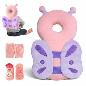 Baby Head Protector Backpack, Soft & Breathable Cushion for Toddlers, Adjustable Straps, Cartoon Safety Pillow for Crawling & Walking, Infant Protection for Head & Back (Butterfly) Baby Head Protector Backpack, Soft & Breathable Cushion for Toddlers, Adjustable Straps, Cartoon Safety Pillow for Crawling & Walking, Infant Protection for Head & Back (Butterfly)