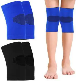 2 Pairs Kids Knee Sleeve Kids Knee Brace Children Support Compression Child Sleeve Pads for Basketball, Volleyball, Sports, Gymnastics(Medium,Blue, Black) 2 Pairs Kids Knee Sleeve Kids Knee Brace Children Support Compression Child Sleeve Pads for Basketball, Volleyball, Sports, Gymnastics(Medium,Blue, Black)