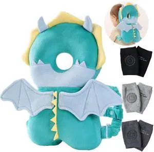 Baby Head Protector Backpack with 3 Knee Pads for Walking,Dragon Baby Head Protector Backpack with 3 Knee Pads for Walking,Dragon