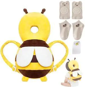 Baby Head Protector Backpack, Toddler Baby Head Protection Backpack with Baby Knee Pads Alarm Function for Walking & Crawling, Soft, Breathable and Wearing Safety Baby Head Protector - Yellow Bee Baby Head Protector Backpack, Toddler Baby Head Protection Backpack with Baby Knee Pads Alarm Function for Walking & Crawling, Soft, Breathable and Wearing Safety Baby Head Protector - Yellow Bee