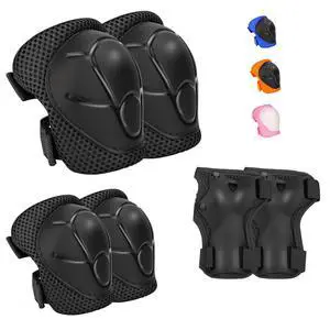 Kids Protective Gear Set - Knee Pads Elbow Pads with Wrist Guards for Ages 3-12 | 3-in-1 Safety Protective Gear for Skating, Cycling, Biking, Roller Skates, Scooters (Black, S(3-7Years)) Kids Protective Gear Set - Knee Pads Elbow Pads with Wrist Guards for Ages 3-12 | 3-in-1 Safety Protective Gear for Skating, Cycling, Biking, Roller Skates, Scooters (Black, S(3-7Years))