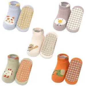 Baby Socks with Grippers 5 Pairs Toddler Kids Cartoon Floor Ankle Non Slip Socks(Style F, S/6-12months) Baby Socks with Grippers 5 Pairs Toddler Kids Cartoon Floor Ankle Non Slip Socks(Style F, S/6-12months)