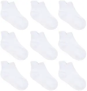 Baby Non Slip Grip Ankle Socks with Non Skid Soles for Infants Toddlers Kids Boys Girls, White, 4-7 Years Baby Non Slip Grip Ankle Socks with Non Skid Soles for Infants Toddlers Kids Boys Girls, White, 4-7 Years