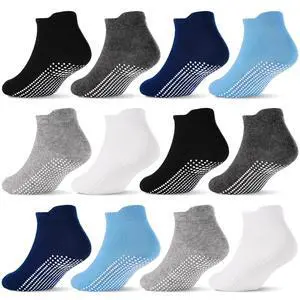 Non Slip Toddler Boy Socks, 12 Pairs Anti Skid Ankle Socks Kids Girls Grips Cotton Ankle Sock for 1-7 Years Children (#1 Multicolor-12 Pairs, 1-3T) Non Slip Toddler Boy Socks, 12 Pairs Anti Skid Ankle Socks Kids Girls Grips Cotton Ankle Sock for 1-7 Years Children (#1 Multicolor-12 Pairs, 1-3T)