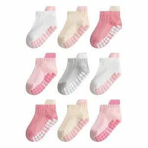 Non-slip Toddler Ankle Cotton Grip Socks Unisex 6M-5T Non-slip Toddler Ankle Cotton Grip Socks Unisex 6M-5T