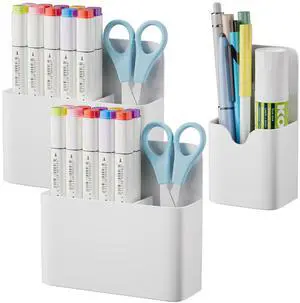 Magnetic Dry Erase Marker Holder,Pen and Eraser Holder for WhiteboardMagnet Pencil Cup Utility Storage Organizer for Office, Refrigerator, Locker and Metal Cabinets (White) Magnetic Dry Erase Marker Holder,Pen and Eraser Holder for WhiteboardMagnet Pencil Cup Utility Storage Organizer for Office, Refrigerator, Locker and Metal Cabinets (White)