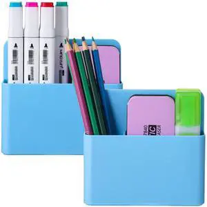 2p Magnetic Dry Erase Marker Holder,Pen and Eraser Holder for Whiteboard, Magnet Pencil Cup Utility Storage Organizer for Office, Refrigerator, Locker and Metal Cabinets (Blue) 2p Magnetic Dry Erase Marker Holder,Pen and Eraser Holder for Whiteboard, Magnet Pencil Cup Utility Storage Organizer for Office, Refrigerator, Locker and Metal Cabinets (Blue)