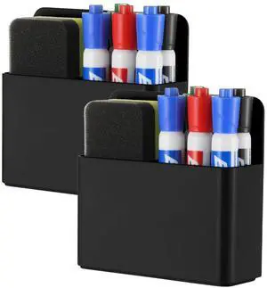 2Pcs Magnetic Dry Erase Marker Holder For Whiteboard Fridge 2Pcs Magnetic Dry Erase Marker Holder For Whiteboard Fridge