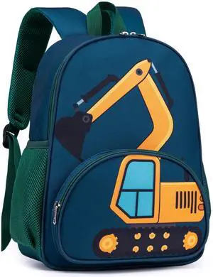 Kids Preschool Backpack for Boys, 15 Inch Excavator Truck School Bag, Lightweight Water-Resistant Kindergarten Backpack with Chest Strap for Ages 4-8 Kids Preschool Backpack for Boys, 15 Inch Excavator Truck School Bag, Lightweight Water-Resistant Kindergarten Backpack with Chest Strap for Ages 4-8