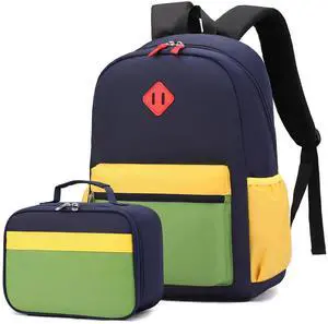 Backpack Set for Girls Boy Kids Backpack with Lunch Box for Elementary Primary Kindergarten School Bag (Navy Green, Large) Backpack Set for Girls Boy Kids Backpack with Lunch Box for Elementary Primary Kindergarten School Bag (Navy Green, Large)