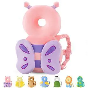 Baby Head Protector Backpack for Walking Crawling, Pink Butterfly Baby Head Protector Backpack for Walking Crawling, Pink Butterfly