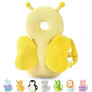 Baby Head Protector Backpack for Walking Crawling,Yellow Butterfly Baby Head Protector Backpack for Walking Crawling,Yellow Butterfly