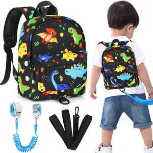 Toddler Backpack Leash, Cute Kids Backpack with Anti Lost Wrist Link, Mini Child Backpack Leash Baby Walking Harness for Travel, Small Dinosaur Backpack Tether for Boys Ages 1-3 Toddler Backpack Leash, Cute Kids Backpack with Anti Lost Wrist Link, Mini Child Backpack Leash Baby Walking Harness for Travel, Small Dinosaur Backpack Tether for Boys Ages 1-3