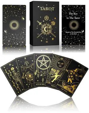 Gold Foil Tarot Cards with Guide Book Set&Gift Box for Beginner& Expert. Original DesignTarot Decks, Tarot Cards Decks (Gold) Gold Foil Tarot Cards with Guide Book Set&Gift Box for Beginner& Expert. Original DesignTarot Decks, Tarot Cards Decks (Gold)