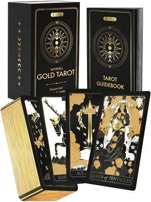 Gold Tarot Cards with Guide Book - Unique Tarot Deck for Beginners Gold Tarot Cards with Guide Book - Unique Tarot Deck for Beginners