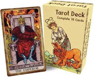 Tarot Cards with Guidebook Classic 78 Card Rider Waite Smith Tarot Deck Beginner Friendly Tarot Cards Deck Standard Size, Durable Matte Finish, Vibrant Artwork Tarot Cards with Guidebook Classic 78 Card Rider Waite Smith Tarot Deck Beginner Friendly Tarot Cards Deck Standard Size, Durable Matte Finish, Vibrant Artwork