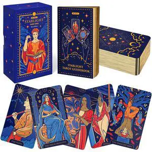 Tarot Cards with Guide Book - Starlight Unique Tarot Deck (Blue) Tarot Cards with Guide Book - Starlight Unique Tarot Deck (Blue)