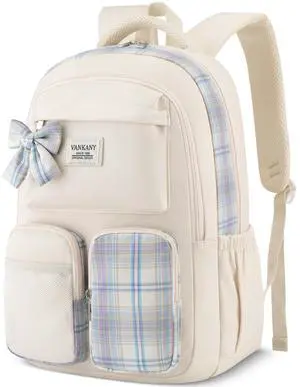 School Backpack for Teen Girls Cute Bookbags Elementary High School College Laptop Bags Women Travel Daypacks Mochilas Escolares, Beige School Backpack for Teen Girls Cute Bookbags Elementary High School College Laptop Bags Women Travel Daypacks Mochilas Escolares, Beige