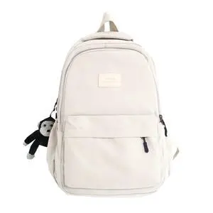 Aesthetic Cute Backpack for Girls Student School College Travel, White Aesthetic Cute Backpack for Girls Student School College Travel, White