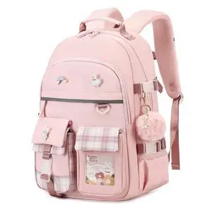 Backpack for Girls, 15.6 Inch Laptop School Bag Kids Kindergarten Elementary College Backpacks Large Bookbags for Teen Girl Women Students Casual Travel Daypacks (Pink) Backpack for Girls, 15.6 Inch Laptop School Bag Kids Kindergarten Elementary College Backpacks Large Bookbags for Teen Girl Women Students Casual Travel Daypacks (Pink)