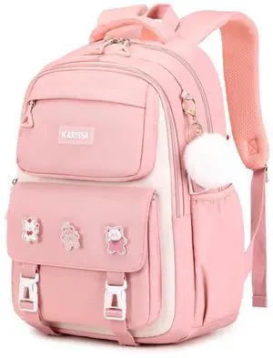 Girls Backpack, Kids Backpack for Girls with Anti-theft Back Pocket, Lightweight School Bookpack, Watrer Resistant, Bookbag for Elementary Primary School, Pink Girls Backpack, Kids Backpack for Girls with Anti-theft Back Pocket, Lightweight School Bookpack, Watrer Resistant, Bookbag for Elementary Primary School, Pink