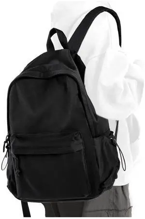 Black School Backpack for Girls Women Waterproof High School Book Bag Cute Backpack for Men Teens Boys, Lightweight Simple Middle School Back Pack Daypack Black School Backpack for Girls Women Waterproof High School Book Bag Cute Backpack for Men Teens Boys, Lightweight Simple Middle School Back Pack Daypack