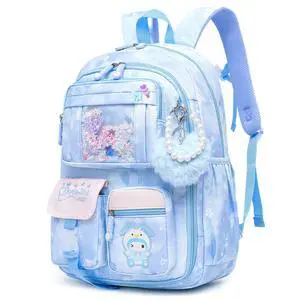 Lovely Girls Backpack School Bag for Students Kids Book Bag with Multiple Pockets Splash-proof Children's Backpack17inch Blue Lovely Girls Backpack School Bag for Students Kids Book Bag with Multiple Pockets Splash-proof Children's Backpack17inch Blue
