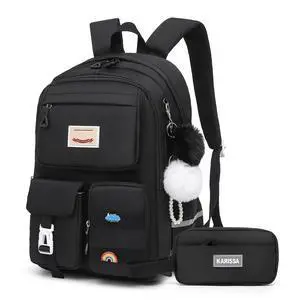 Girls Backpack Student Laptop Book Bag with Multiple Pockets for Teen Kids Elementary Middle School Travel Daypack Black Girls Backpack Student Laptop Book Bag with Multiple Pockets for Teen Kids Elementary Middle School Travel Daypack Black