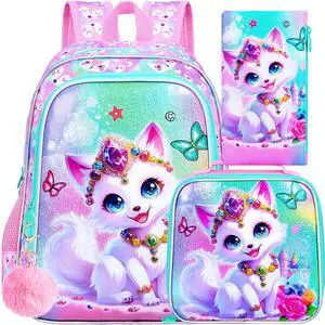 16" Fox Backpack for Girls, 3Pcs Kids Bookbag for Elementary Preschool Kindergarten, School Backpacks with Lunch Box(Pink) 16" Fox Backpack for Girls, 3Pcs Kids Bookbag for Elementary Preschool Kindergarten, School Backpacks with Lunch Box(Pink)