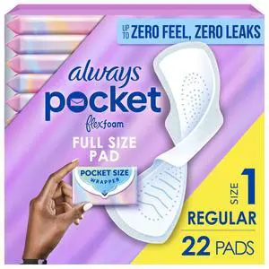 Pocket Flexfoam Pads, Size 1, Regular, with Wings, 22 Count Pocket Flexfoam Pads, Size 1, Regular, with Wings, 22 Count