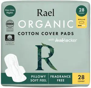 Organic Cotton Cover Sanitary Pads for Women Moderate (Regular, 28 Ct) Organic Cotton Cover Sanitary Pads for Women Moderate (Regular, 28 Ct)