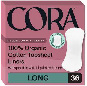 100% Organic Cotton Topsheet Period Liners (36 Long Period Liners) 100% Organic Cotton Topsheet Period Liners (36 Long Period Liners)