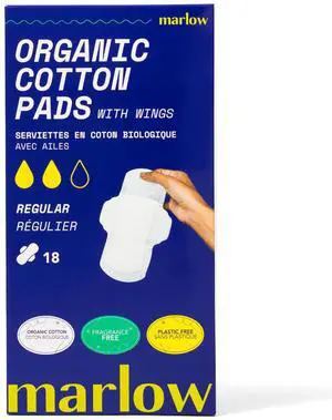 Organic Cotton Pads with Sticky Wings | Ultra Thin | Day Time Organic Cotton Pads with Sticky Wings | Ultra Thin | Day Time