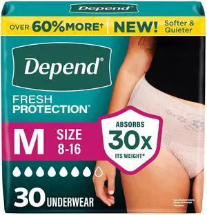 Fresh Protection Adult Diapers for Women, Medium, 30 Count Fresh Protection Adult Diapers for Women, Medium, 30 Count