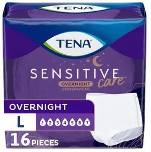 Sensitive Care Overnight Incontinence Underwear, Women, L 32-42in 16ct Sensitive Care Overnight Incontinence Underwear, Women, L 32-42in 16ct