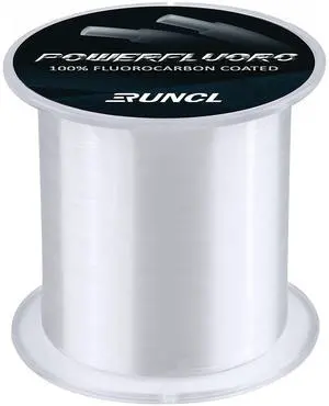 Fluorocarbon Fishing Line, PowerFluoro Clear Fishing Leader Line, Virtually Invisible, Faster Sinking, Extra Sensitivity, 300-1000yds, 5-32lb Break Strength(1000Yds, 8LB(3.6kgs)) Fluorocarbon Fishing Line, PowerFluoro Clear Fishing Leader Line, Virtually Invisible, Faster Sinking, Extra Sensitivity, 300-1000yds, 5-32lb Break Strength(1000Yds, 8LB(3.6kgs))