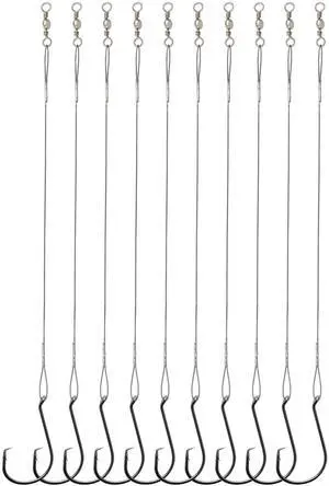 Circle Hooks Rigs Saltwater Steel Leader Wire, 25pcs Heavy Duty Circle Hook with Leader Wire Bass Catfish Fishing Lure Rig Circle Hooks Rigs Saltwater Steel Leader Wire, 25pcs Heavy Duty Circle Hook with Leader Wire Bass Catfish Fishing Lure Rig