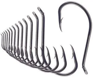 Octopus Hook - Circle Hooks, Freshwater & Saltwater, Reversed Point, Up-Turned Eye, 100-Pack (Black, Size:8) Octopus Hook - Circle Hooks, Freshwater & Saltwater, Reversed Point, Up-Turned Eye, 100-Pack (Black, Size:8)