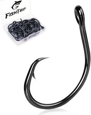25pcs Inline 5X Strong Circle Hooks, Fishing Hooks for Saltwater 25pcs Inline 5X Strong Circle Hooks, Fishing Hooks for Saltwater