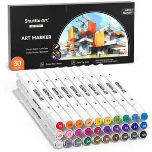 30 Colors Dual Tip Art Markers Permanent Marker Pens Highlighters Perfect for Illustration Adult Coloring Sketching and Card Making 30 Colors Dual Tip Art Markers Permanent Marker Pens Highlighters Perfect for Illustration Adult Coloring Sketching and Card Making
